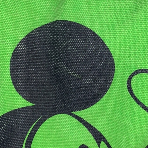 Disney Parks Authentic Original Mickey Mouse Large Canvas Tote Bag Blue & Green - Picture 12 of 13